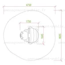 Module 3D Abeille en caoutchouc EPDM pour aire de jeux