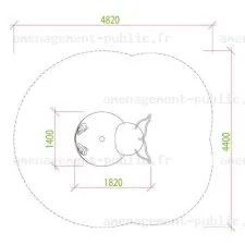 Baleine en caoutchouc EPDM pour aire de jeux