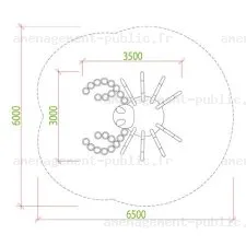 Module 3D Crabe en caoutchouc EPDM pour aire de jeux