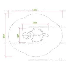 Module 3D Crocodile en caoutchouc EPDM pour aire de jeux