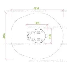 Module 3D Escargot en caoutchouc EPDM pour aire de jeux