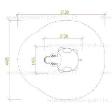 Hippopotame en caoutchouc EPDM pour aire de jeux