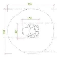 Module 3D Tortue en caoutchouc EPDM pour aire de jeux