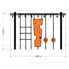 Structure de parcours d’obstacles extérieur