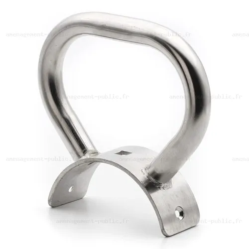 Poignée inox cadre bois rond